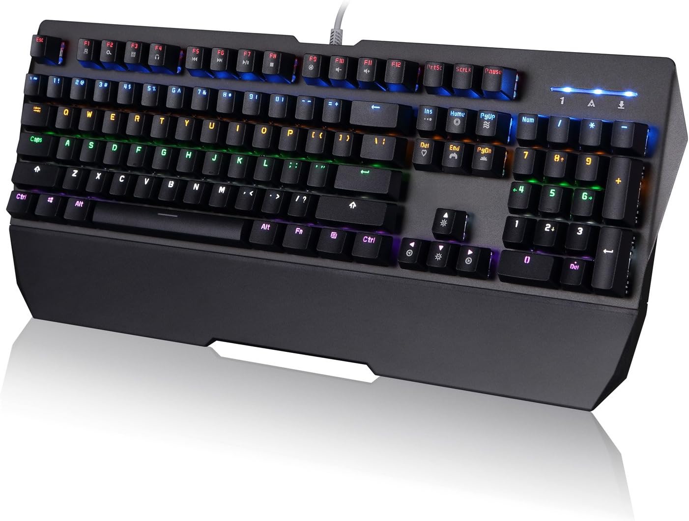 LED Backlit Wired Mechanical Gaming Keyboard with Blue Switches 104 Keys