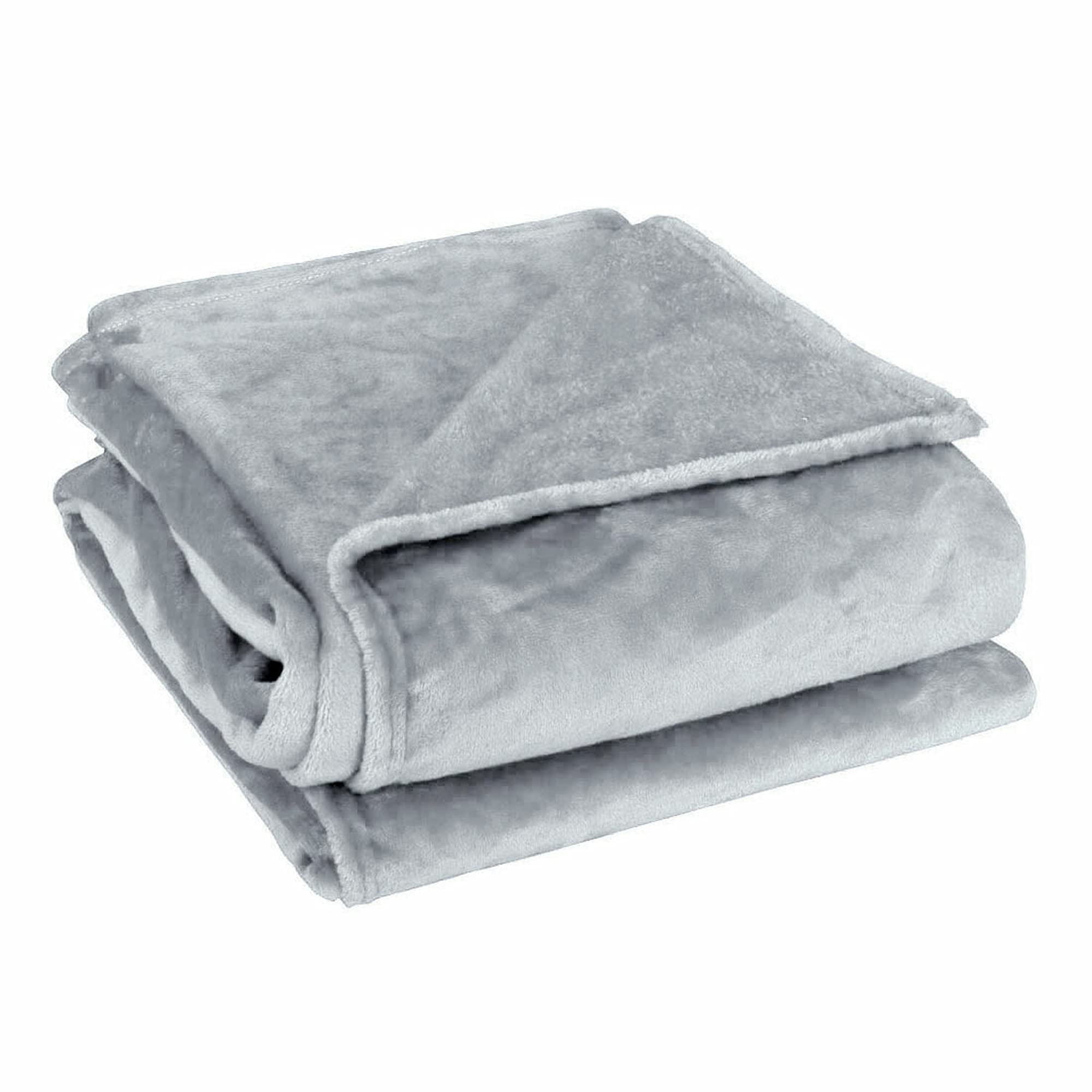 sourcing map Flannel Fleece Blanket Soft Lightweight Plush Microfiber Bed or Couch Blanket, Light Gray 180 x 200cm