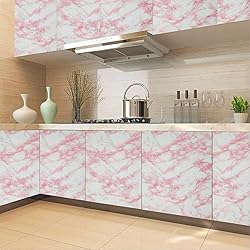 practicalWs 23.6in ×118in White Pink Marble