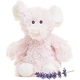 warmies Junior Microwavable Stuffed Elephant, Weighted Plush, Pink | For Adults, Warm Hug on Chilly Days, Freezer-Cool Comfort, Real Grain Weighted Feel, Weighted Stuffed Animal