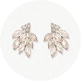 Rhinestone Stud Earrings for Women Small Dainty Crystal Cluster Drop Earrings for Girls Cute Costume Jewelry for Bridal Wedding Party Gift