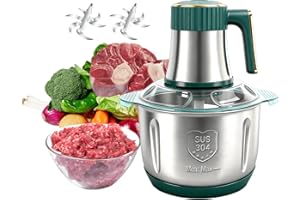 5-Speed ​​Food Processor 500W, 5L Electric Chopper Grinder W/Dual 6-Blade Sets For Meat, Vegetables, Fruits, Dough Mixing(Gre