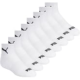 PUMA Boys' 8-pack High Quarter Crew Socks, Everyday Wear, Extra Cushion &amp; Arch Support