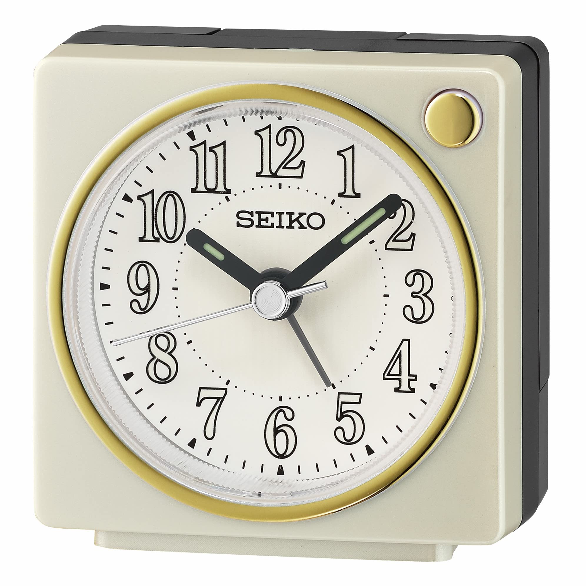Photo 1 of Seiko Fuji II Bedroom Alarm Clock, Pearl White