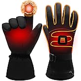 MMlove Heated Gloves, Waterproof Touchscreen Rechargeable Heated Gloves for Men Women, Battery Powered Outdoor Hand Warmers for Motorcycling Camping Fishing Skiing