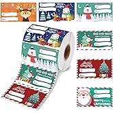 500 PCS Christmas Gift Tags - Self-Adhesive Gift Tags for Christmas Presents Christmas Gifts for Women Men Mom - Christmas Wrapping Paper and Gift Bags Christmas Decorations, 2.95 x 1.6 Inch