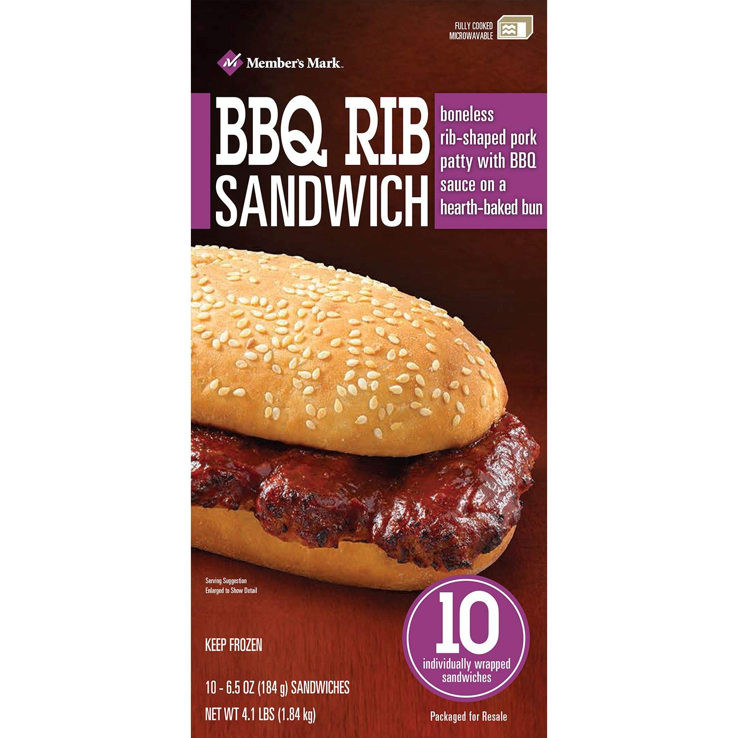 bbq rib sandwich frozen