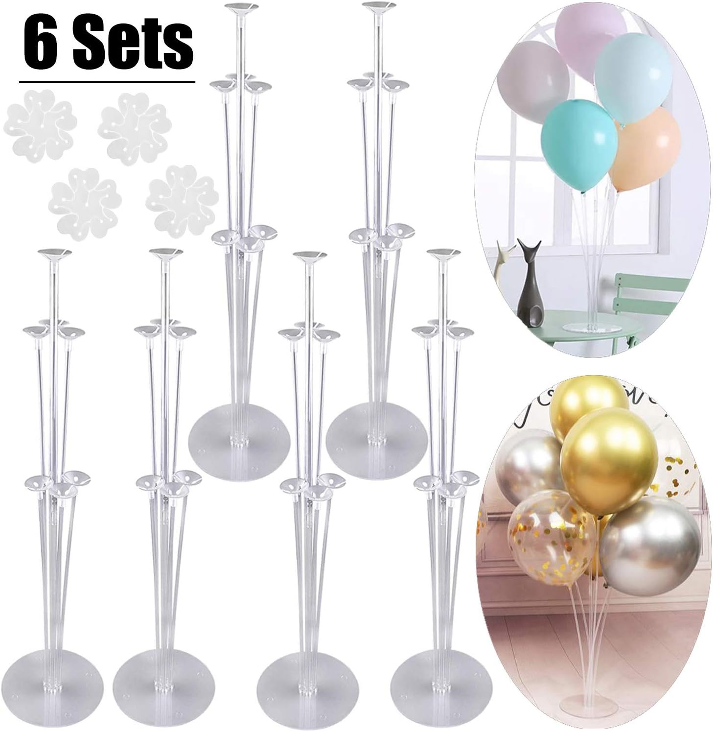 JOLLYSTYLE 6 Balloon Holder Stands Kit 