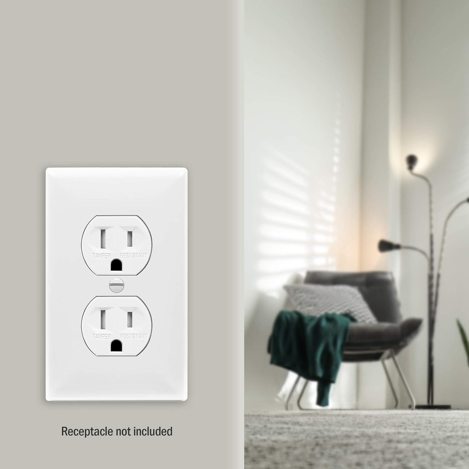 Enerlites Duplex Wall Plates Kit, model 8821-W Home Electrical Outlet Cover, 1-Gang Standard Size, Unbreakable Polycarbonate Material, White - 10 pack: Home Improvement
