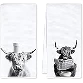 JFFTLL Cow Bathroom Decorative Towels - Cow Gifts Hand Towel, Funny Cows Decorative Hand Towels for Bathroom, 16x24 Inch Set of 2