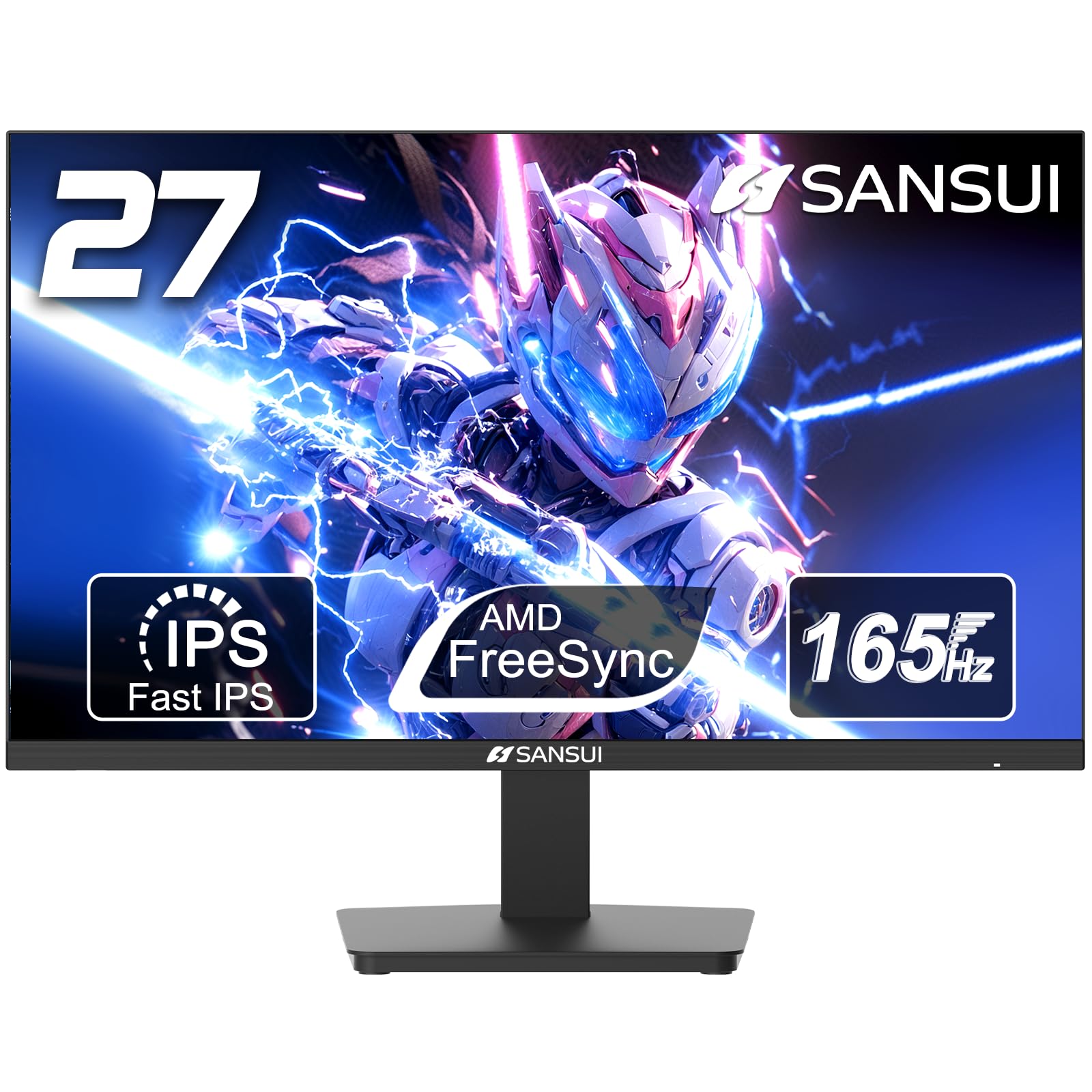 Photo 1 of SANSUI Gaming Monitor 27 inch 165Hz 1ms PC Gaming Computer Monitor -FHD 1080P?AMD FreeSync?2 x HDMI 2.0?1 x Display Port 1.4?IPS?Blacklevel Adjust?VESA Compatible,Black (ES-G27F2)