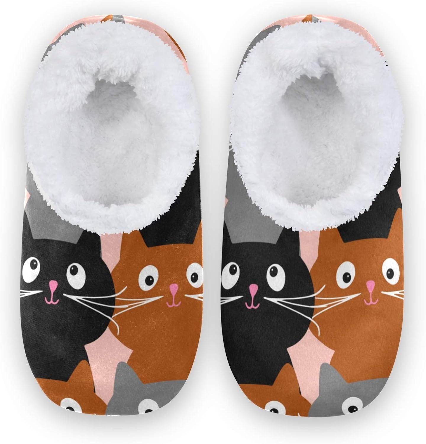 Women's Slippers Pattern of Cat's Head Plush Cotton