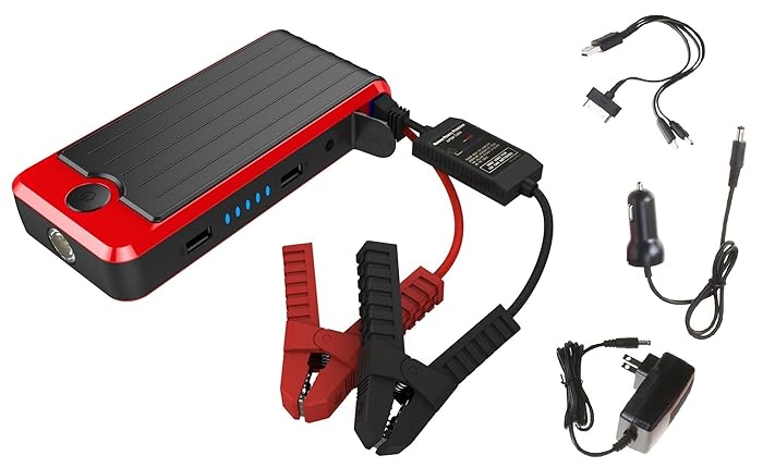 best birthday present for boyfriend, PowerAll PBJS12000R Rosso Red/Black Portable Power Bank and Car Jump Starter