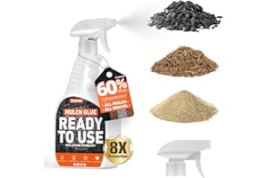SHABEBE Mulch Glue with Sprayer -Ready to Use Binder for Landscaping, Fast-Dry No Dilution Landscape Glue Spray for Rocks, Binder, Mulch Lock and Pea Gravel Stabilizer 24.55OZ