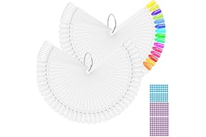 BQAN 100Pcs Nail Swatch Sticks with Ring, Nails Art Display Nail Swatch Sticks | Nail Practice Sticks for Nail Polish Display Tips
