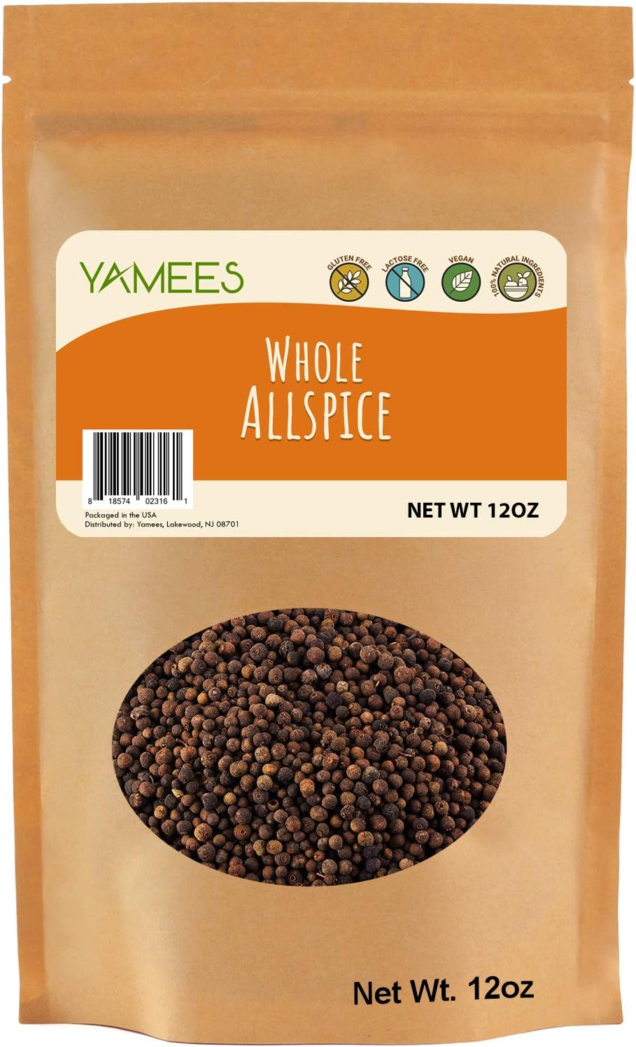 Yamees Allspice - Allspice Berries Whole - Jamaican Pimento - Bulk Spices - 12 Ounce