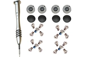 GODSHARK 2 Set (20pcs) Repair Replacement Screws Set +8 Pack Rubber Case Feet+ 1pcs 5-Point Pentalobe Screwdriver Compatible with Unibody MacBook Retina for A1425 A1502 A1398 13" 15" Bottom Case