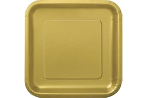 Square Gold Dinner Plates, 14ct