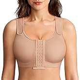 BRABIC Post Surgery Compression Bras for Women Front Closure Mastectomy Bra with Wide Adjustable Straps Wirefree