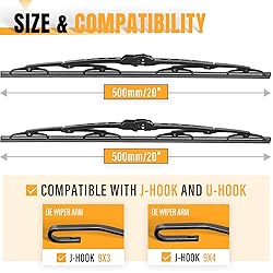 AUTOBOO 20"+20" Windshield Wiper Blade Replacement