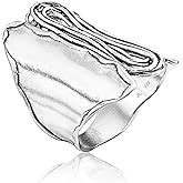 JEAN RACHEL JEWELRY 925 Sterling Silver Ring - Contemporary Shield Ring with Wire Wrap Vintage Design - Hypoallergenic, Lead & Nickel Free Jewelry - Artisan Handcrafted Statement Rings for Women