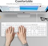 Rii RK907 USB Wired Keyboard Full Size UK Layout White view 6
