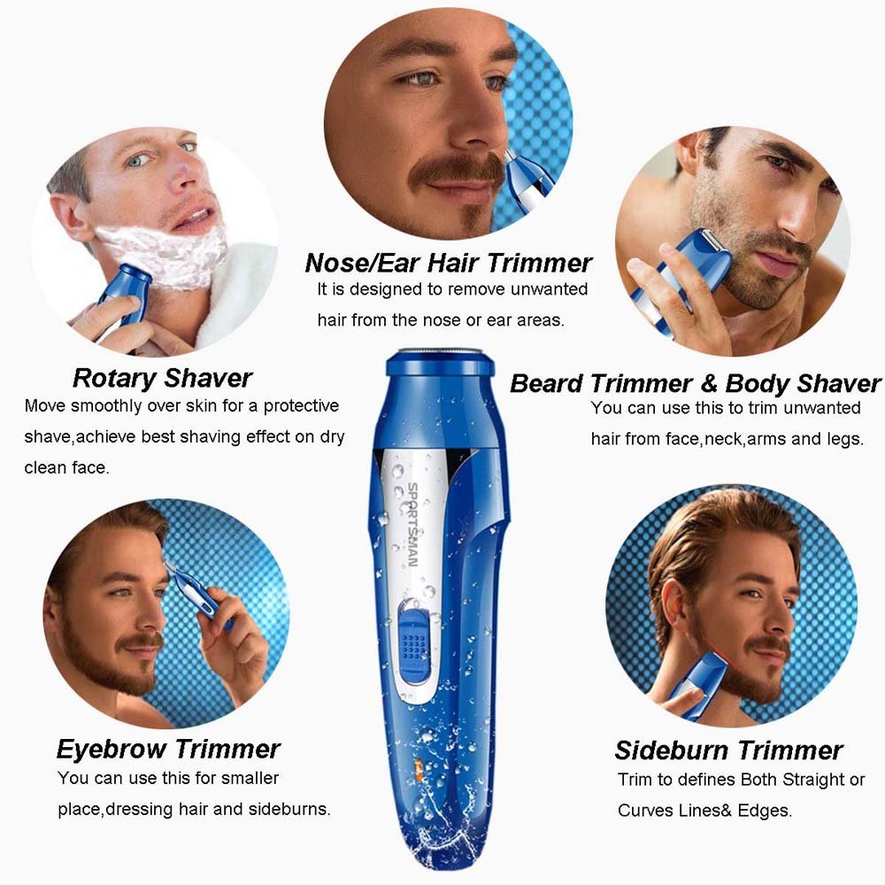 Nose Hair Trimmer,5 in 1 USB Rechargeable Ear Nose Beard Trimmer Electric Razor Shaver Cordless Hair Clippers Eyebrow Trimmer Wet/Dry Waterproof Grooming Kit for Men Women