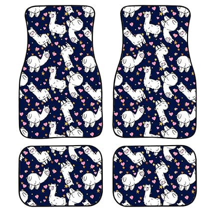 Instantarts 4 Piece Fashion Universal Anti Skid Car Floor Mat Cute