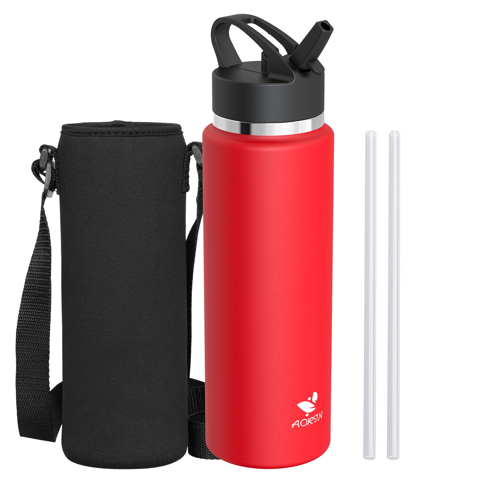 AORIN Stainless Steel Water Bottle - 1000ml - BPA Free & Leakproof - Insulated Water Bottle with Straw - Portable Metal Drinking Bottle - Vacuum Flasks for Fitness, Gym, Travel, Sport
