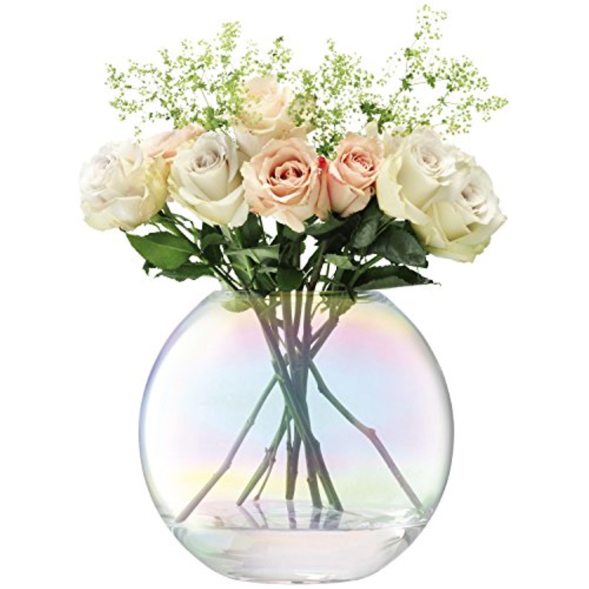 LSA International Pearl Vase H24cm Mother of Pearl| 1 Unit | Mouthblown & Handmade Glass | Hand Painted | PE19