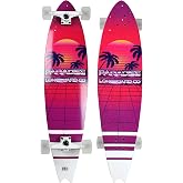 Paradise Longboard Swallow Tail Complete Cruiser Skateboard, Retro, 9.5" x 39.5"