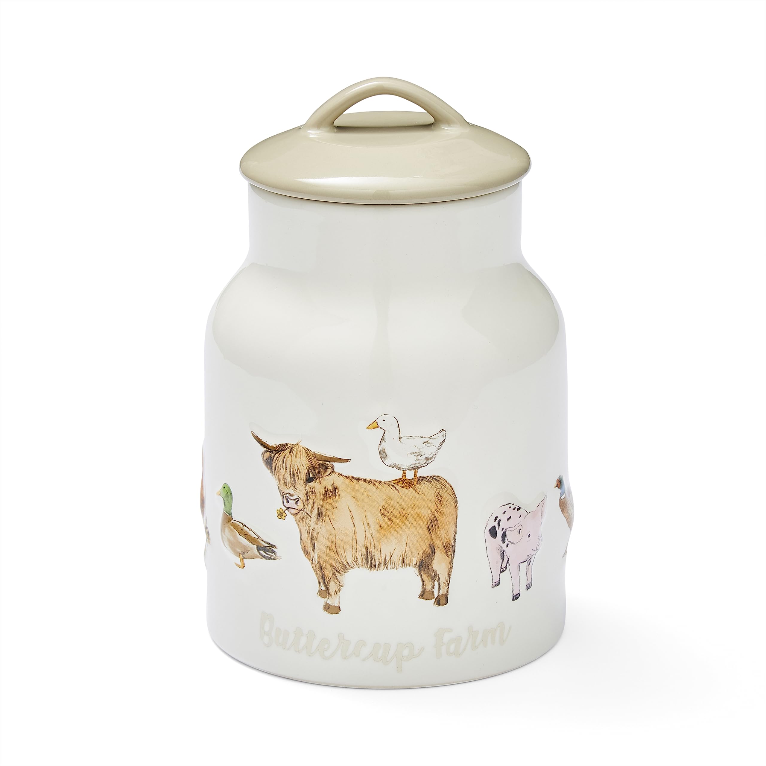 Cooksmart British Designed Biscuit Jar | Ceramic Biscuit Barrel for All Modern Kitchens | Large Biscuit Tin With Airtight Lid - Buttercup Farm