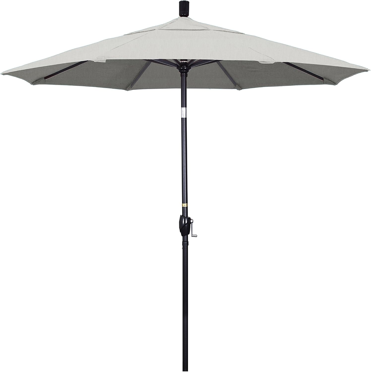Amazon Com California Umbrella 7 5 Round Aluminum Market Umbrella Crank Lift Push Button Tilt Black Pole Sunbrella Granite Garden Outdoor