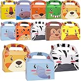 20PCS Safari Junlge Party Favor Boxes Candy Treat Bags for Zoo Animal Birthday Party, Paper Gift Boxes and Goodie Bags for Kids Birthday