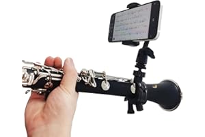 Clarinet Lyre,Professional Clarinet Sheet Music Lyre,Adjustable 360° Rotation,Marching Band Phone Holder,Smartphone Compatibl