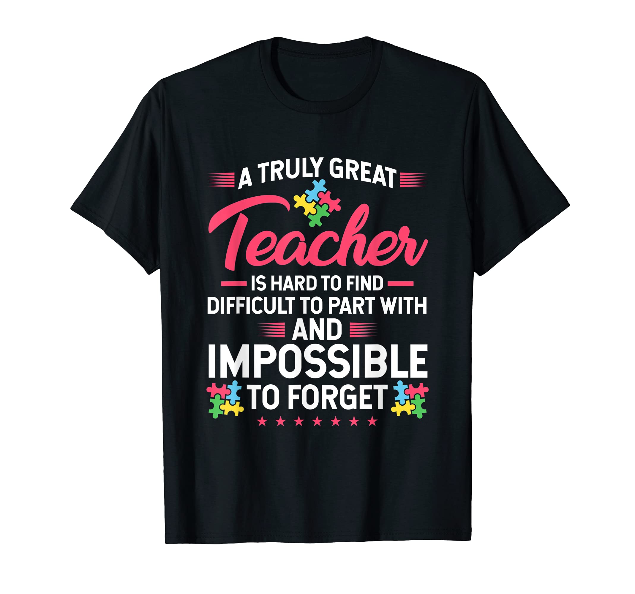 Support Autism Great Teacher Autistic Puzzle T-Shirt