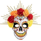 KIPETTO Mardi Gras Mask Venetian Party Mask Sugar Skull Masquerade Masks for Halloween Cosplay Mexican Masquerade Party