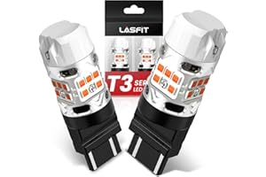 LASFIT 4257 4257NA LED Bulb Built In Resistor Front Turn Signal Light for Ford Maverick Accessories XL XLT Lariat Ford F-150 F-250/F-350/F-450 Super Duty CANBUS Error Free Amber Parking Light(2pcs)