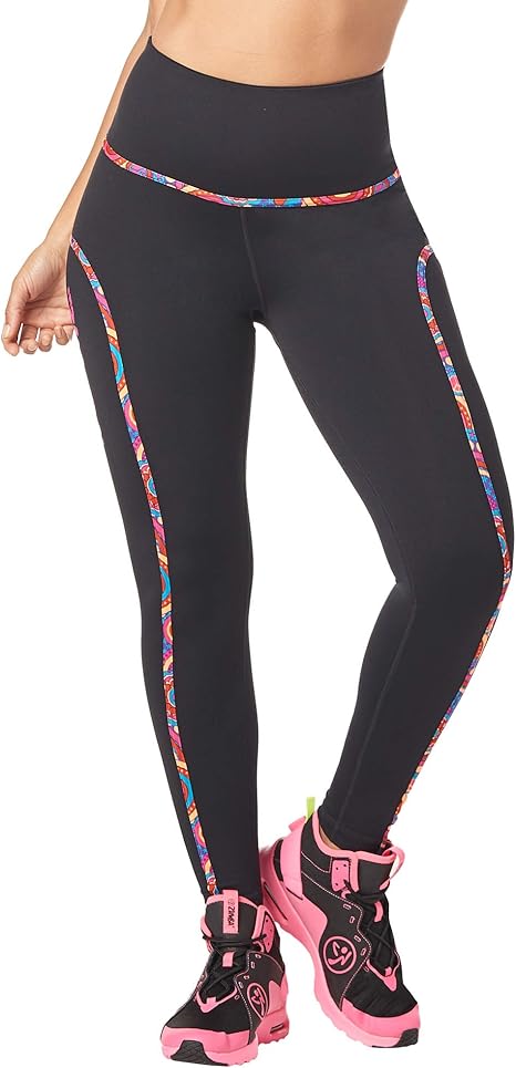 Zumba Fitness® Wide Waistband Dance Fitness Piped Compression Fit ...