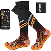 Heated Socks for Men Women - ziluetar 2 * 6000mAh Rechargeable Electric Socks with App Control Heating Socks 4 Heating Levels for Outdoor Sports Riding Camping Hiking Fishing Skating