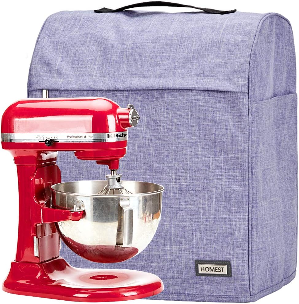 HOMEST Stand Mixer Dust Cover with Pockets Compatible with KitchenAid Bowl Lift 5-8 Quart, Purple (Patent Pending)