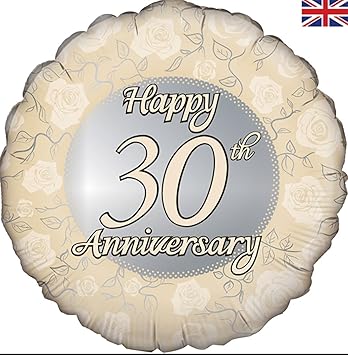 Happy 30th Wedding Anniversary Helium Balloon Pearl Couple Party