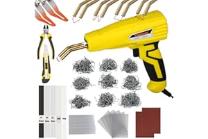 SONNLER 100W Upgraded Plastic Welder Kit, 1000PCS Hot Stapler Plastic Repair Kit For Car Bumper Crack Repair, Plastic Welding Kit With Plastic Iron,Plastic Rods,Metal Mesh,Abrasive Paper,Aluminum Tape