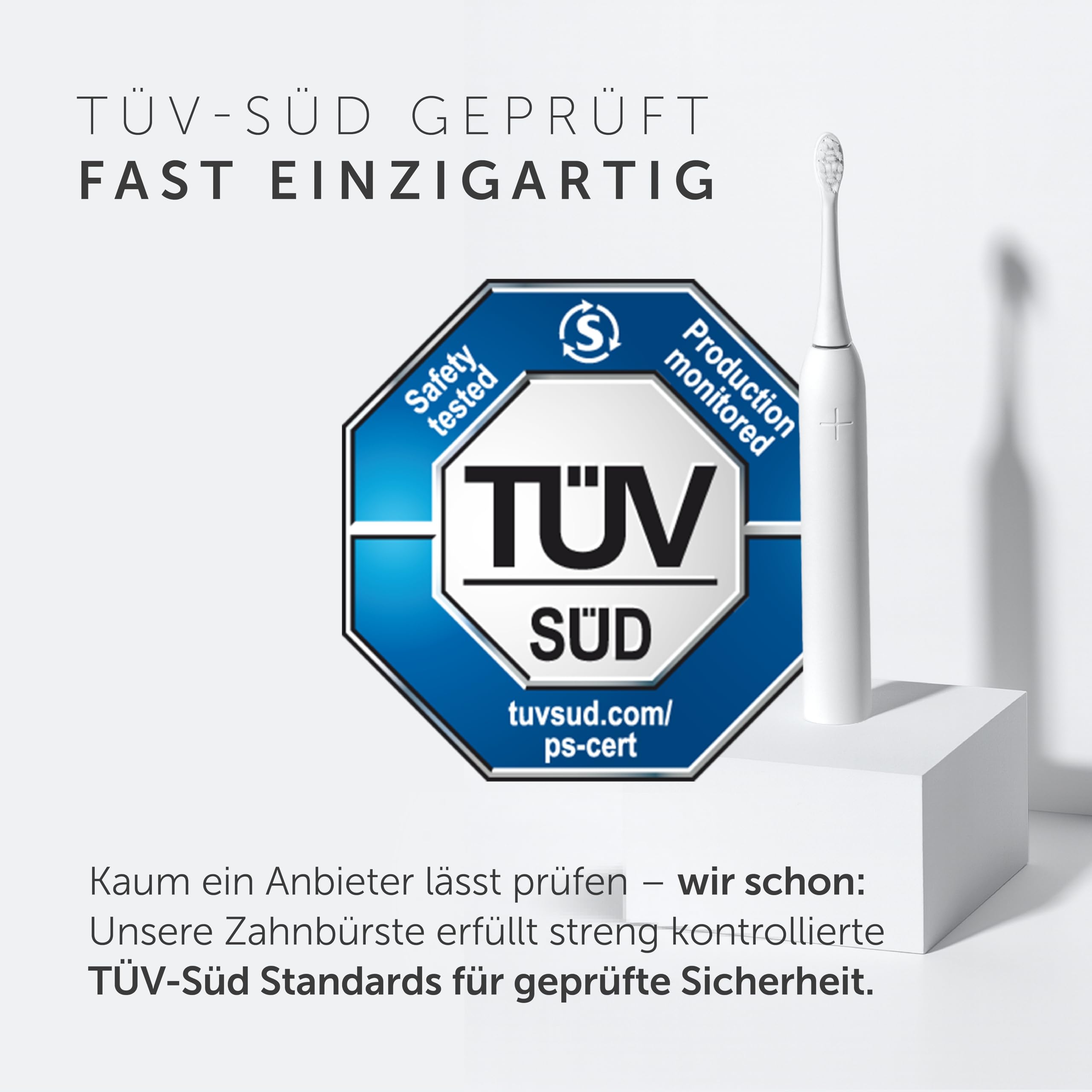 WonderSmile Schallzahnbürste Pro - Testsieger 2026* - Elektrische Zahnbürste IPX8, 4 Programme - mit Ladestation & 60 Tage Power Batterie mit Smart-Bürstenkopf (Ultimate Black) 5