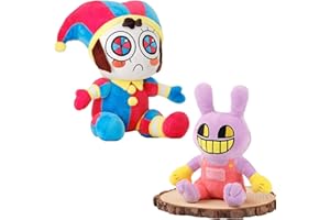 TQJOUJOU 2023 New Digital Circus Plush, The Amazing Pomni and Jax Plushies Toy, New Digital Circus Stuffed Toys, Cartoon Image Pillow for Fans and Kids (2PCS)