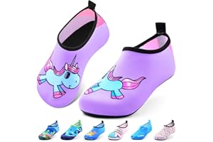 Sunnywoo Water Shoes for Kids Girls Boys，Toddler Kids Swim Water Shoes Quick Dry Non-Slip Water Skin Barefoot Sports Shoes Aqua Socks for Beach Outdoor Sports