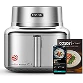 Cosori Iconic Stainless Steel 6.5 Qt Smart Air Fryer, PFAS-Free Ceramic Coating, Max 450°F, Consistent Cooking, Air Fry, Roast, Bake, Dry, Proof, Reheat, Dishwasher-Safe Basket, Chef-Crafted Recipes
