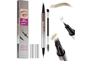 Eyebrow Pencil,2-in-1 Micro Dual Ended Eye Brow Pencil,4D Angled Square Tip Ultra-Fine Tip,Wild Nature Hair-Like Eyebrow (Light Brown)