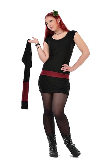 3Elfen Zauberhaftes Kurzarm Kleid mit Ballonrock und farblich abgesetzten Bund der Marke fair produziert -