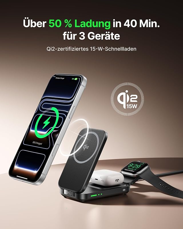for Mag-Safe Ladegerät, 15W Qi2-Zertifiziertes Induktive Ladestation